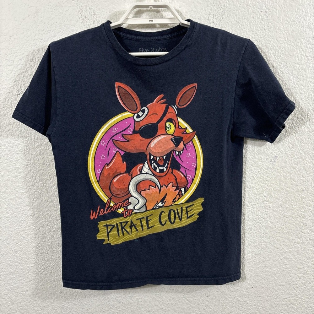 Five Nights At Freddy's Foxy Shirt XXS‎ Navy Blue Pirate Cove Graphic Tee